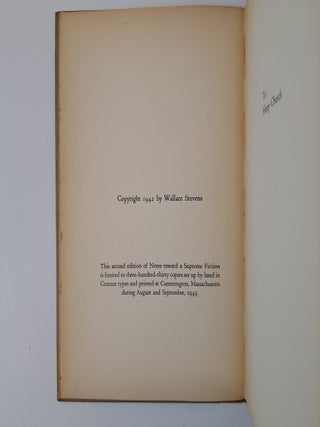 NOTES TOWARDS A SUPREME FICTION