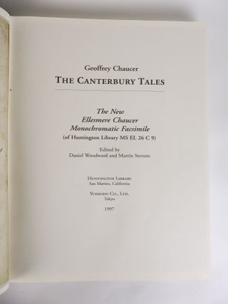 THE CANTERBURY TALES: THE NEW ELLESMERE CHAUCER MONOCHROMATIC FACSIMILE (OF HUNTINGTON LIBRARY MS EL 26 C 9)