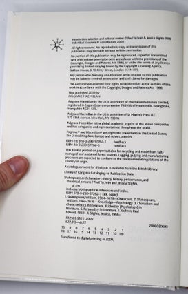 SHAKESPEARE AND CHARACTER: THEORY, HISTORY, PERFORMANCE, AND THEATRICAL PERSONS