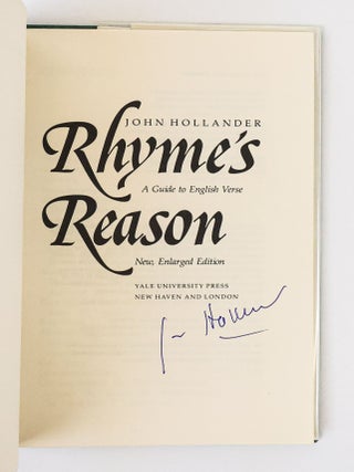 RHYME'S REASON: A GUIDE TO ENGLISH VERSE [Signed]