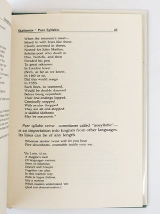 RHYME'S REASON: A GUIDE TO ENGLISH VERSE [Signed]