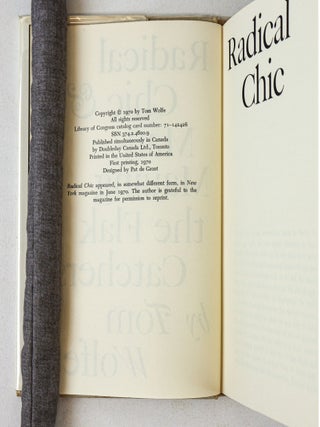 RADICAL CHIC & MAU-MAUING THE FLAK CATCHERS [Signed]