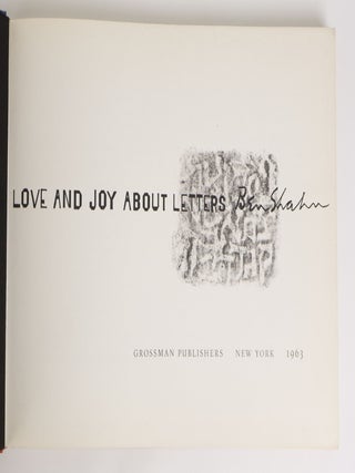 LOVE AND JOY ABOUT LETTERS [Signed]