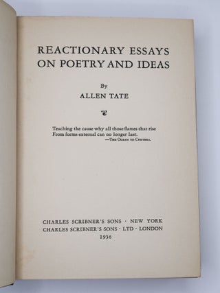 REACTIONARY ESSAYS ON POETRY AND IDEAS