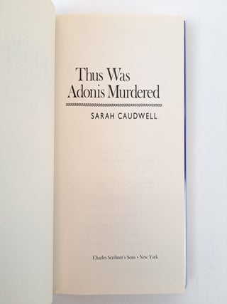 THUS WAS ADONIS MURDERED