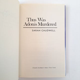 THUS WAS ADONIS MURDERED