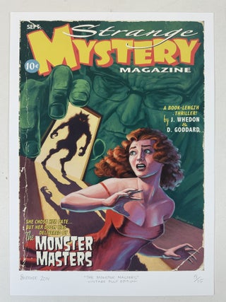 1397001 ORIGINAL "THE MONSTER MASTERS" VINTAGE PULP FICTION ART PRINT(signed). Stephen Andrade