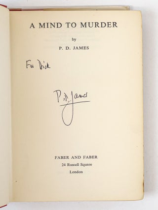 A MIND TO MURDER [Inscribed]