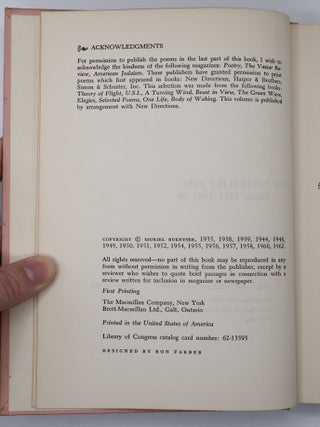 WATERLILY FIRE: POEMS 1935-1962 [Inscribed]