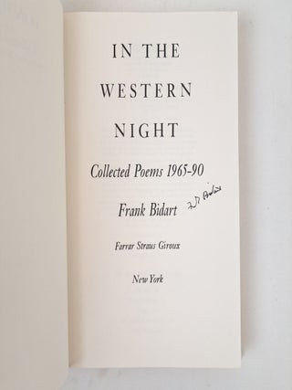 IN THE WESTERN NIGHT COLLECTED POEMS 1965-90 [Signed]