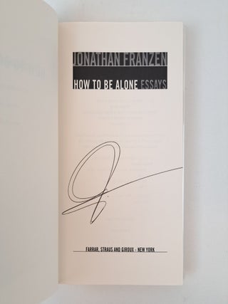 HOW TO BE ALONE [Signed]