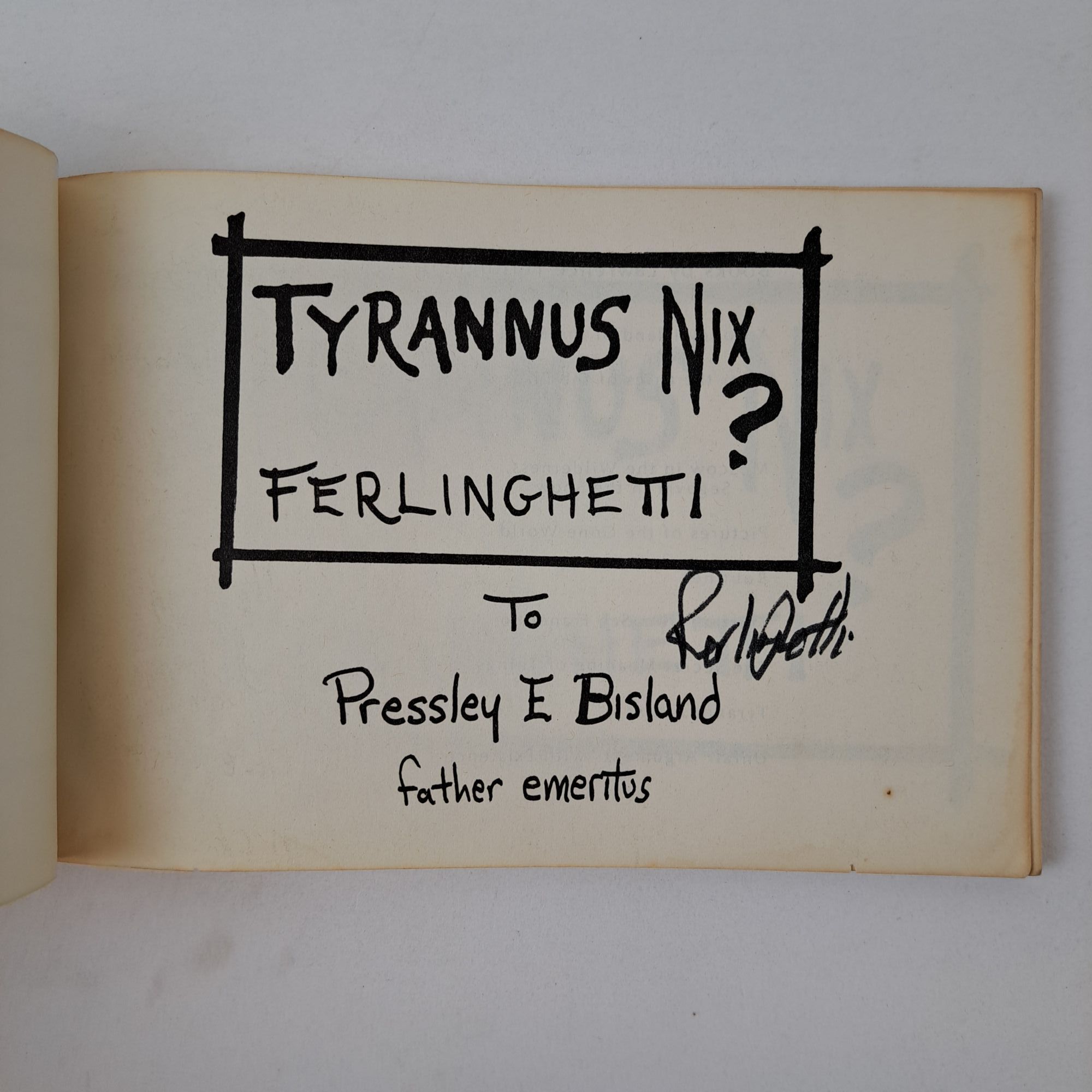 TYRANNUS NIX? Signed | Lawrence Ferlinghetti | First Edition
