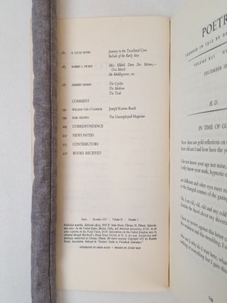 POETRY VOLUME 91, NUMBER 3 [Signed by John Ashbery]