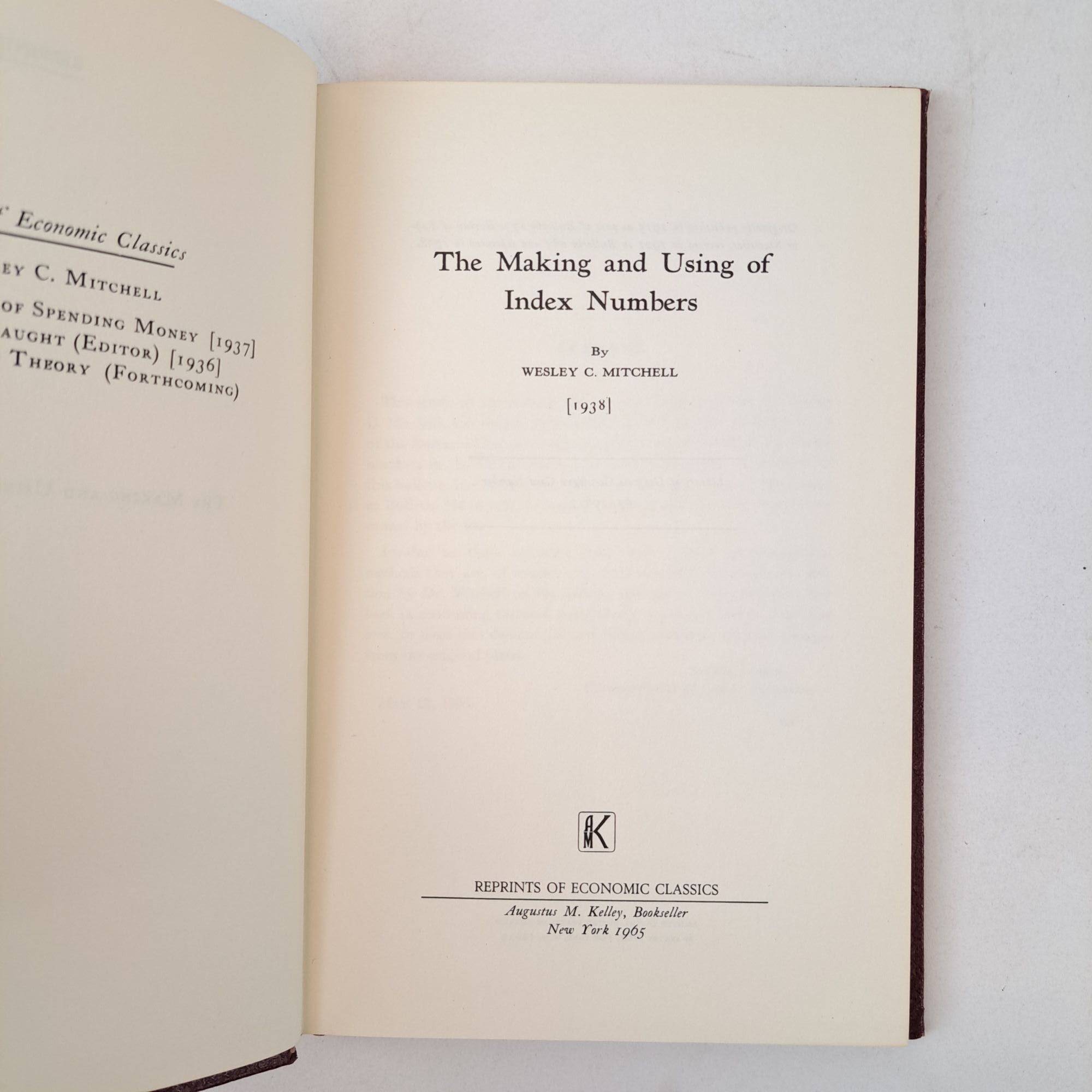 THE MAKING AND USING OF INDEX NUMBERS | Wesley C. Mitchell | Reprint