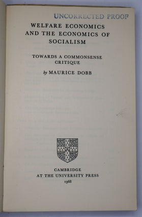 WELFARE ECONOMICS AND THE ECONOMICS OF SOCIALISM: TOWARDS A COMMONSENSE CRITIQUE