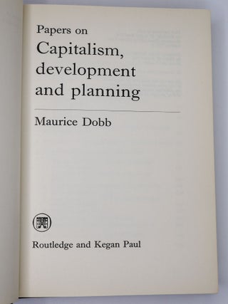 PAPERS ON CAPITALISM, DEVELOPMENT AND PLANNING