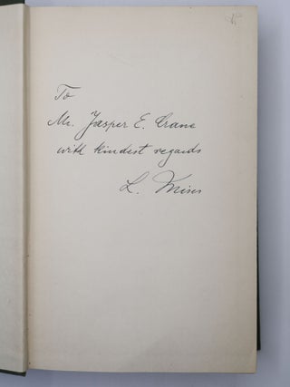 THE THEORY OF MONEY AND CREDIT [Inscribed to Jasper Crane]