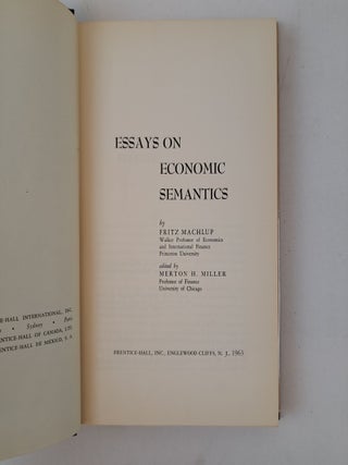 ESSAYS ON ECONOMIC SEMANTICS