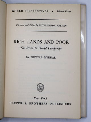 RICH LANDS AND POOR: THE ROAD TO WORLD PROSPERITY