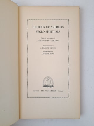 THE BOOK OF AMERICAN NEGRO SPIRITUALS