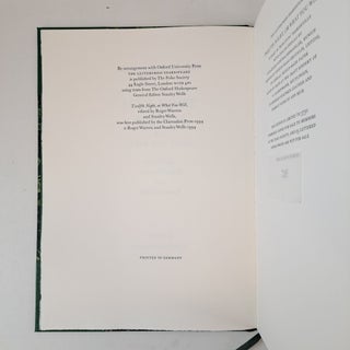 THE LETTERPRESS SHAKESPEARE; TWELFTH NIGHT OR WHAT YOU WILL
