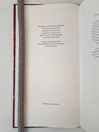 THE LETTERPRESS SHAKESPEARE; KING LEAR