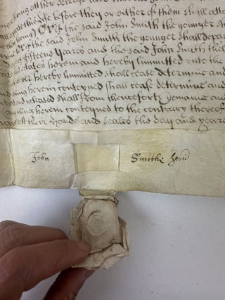 17th CENTURY ENGLISH INDENTURE ON PARCHMENT [Signed]