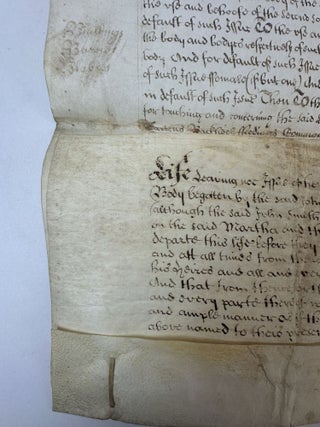 17th CENTURY ENGLISH INDENTURE ON PARCHMENT [Signed]