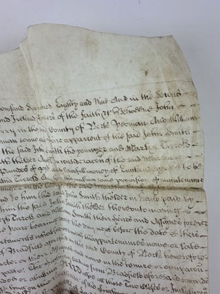17th CENTURY ENGLISH INDENTURE ON PARCHMENT [Signed]