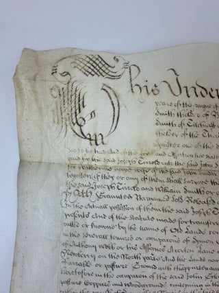 17th CENTURY ENGLISH INDENTURE ON PARCHMENT [Signed]