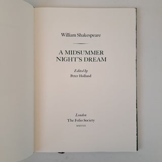 THE LETTERPRESS SHAKESPEARE; A MIDSUMMER NIGHT'S DREAM