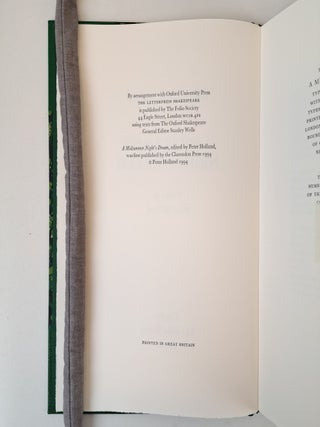 THE LETTERPRESS SHAKESPEARE; A MIDSUMMER NIGHT'S DREAM