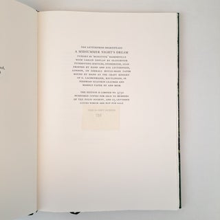 THE LETTERPRESS SHAKESPEARE; A MIDSUMMER NIGHT'S DREAM