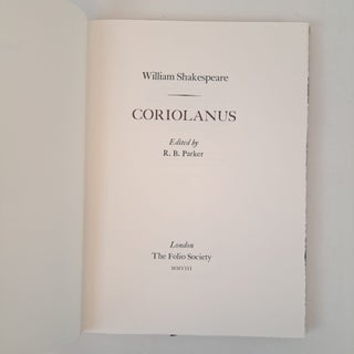 THE LETTERPRESS SHAKESPEARE; CORIOLANUS