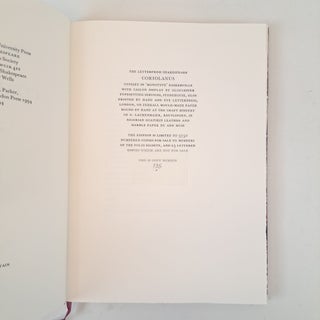THE LETTERPRESS SHAKESPEARE; CORIOLANUS