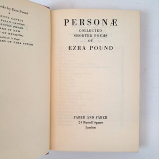 PERSONAE: COLLECTED SHORTER POEMS