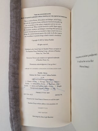 SHALIMAR THE CLOWN [Signed]