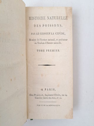 HISTOIRE NATURELLE DES POISSONS; TOME PREMIER (Vol. I of XIV)
