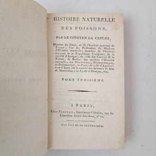 HISTOIRE NATURELLE DES POISSONS; TOME TROISIÈME (Vol. III of XIV)