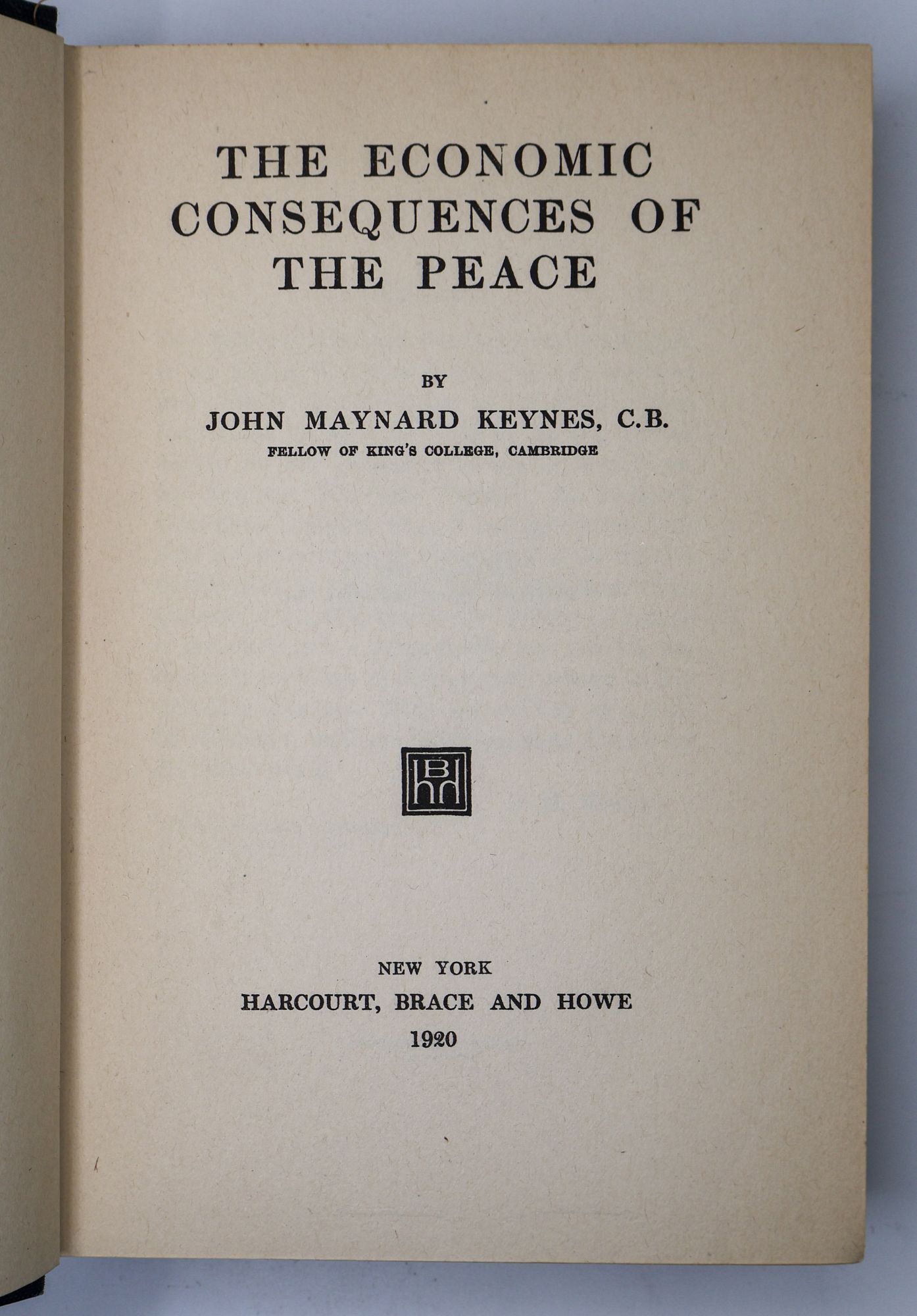 THE ECONOMIC CONSEQUENCES OF THE PEACE | J. M Keynes | First