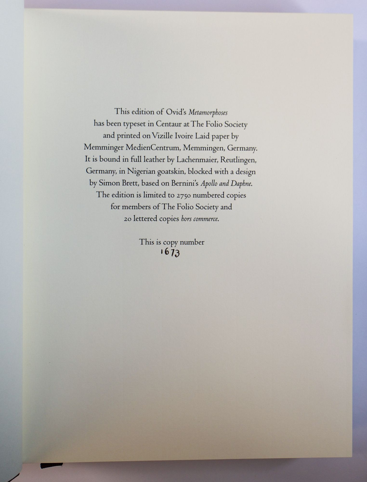 METAMORPHOSES | Ovid, Arthur Golding | Limited Edition, #1673/2750