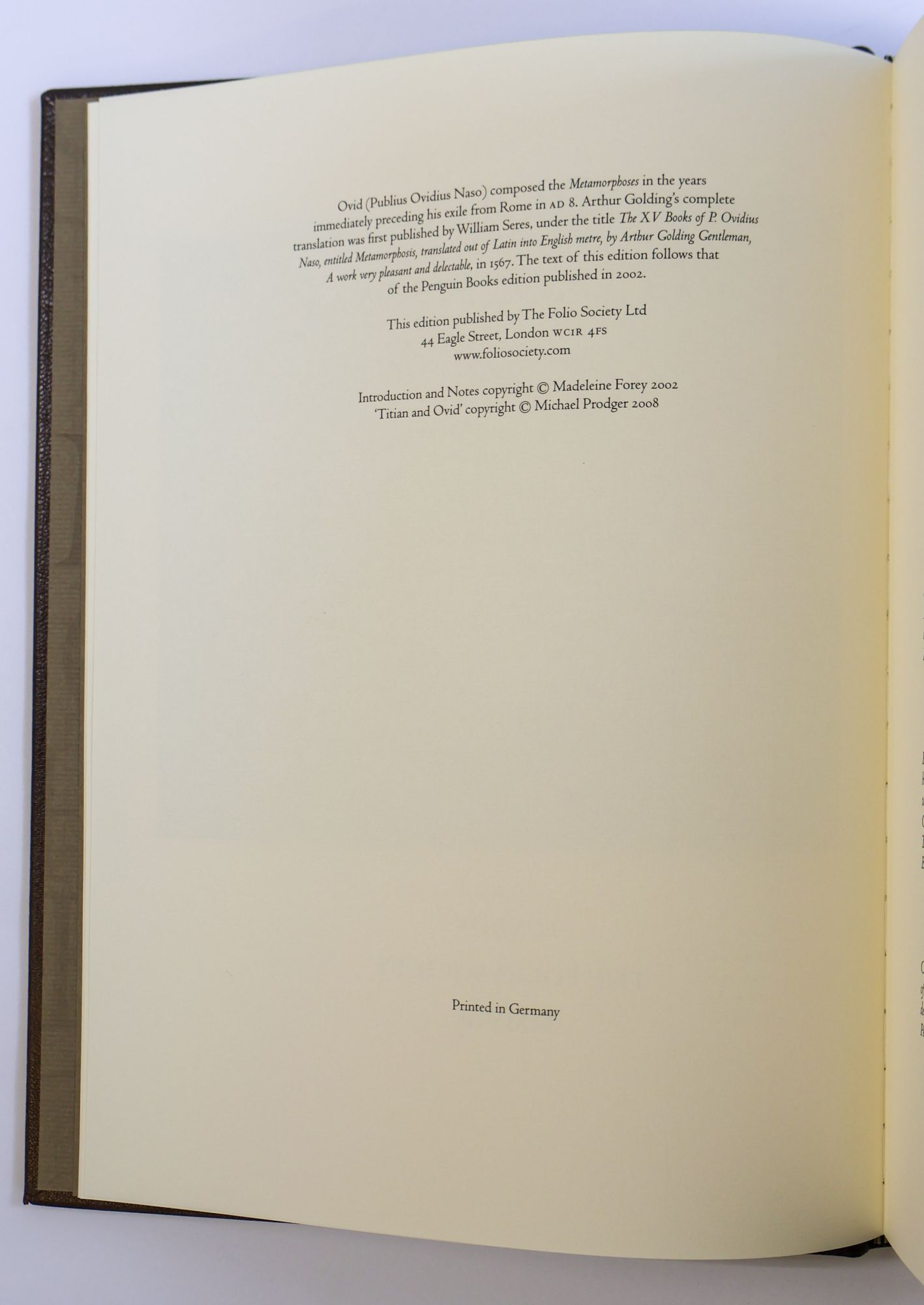 METAMORPHOSES | Ovid, Arthur Golding | Limited Edition, #1673/2750