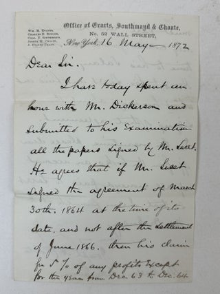 JOSEPH CHOATE | TWO AUTOGRAPH LETTERS SIGNED