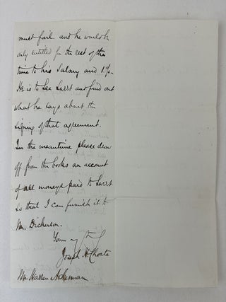 JOSEPH CHOATE | TWO AUTOGRAPH LETTERS SIGNED