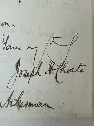 JOSEPH CHOATE | TWO AUTOGRAPH LETTERS SIGNED
