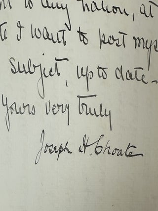 JOSEPH CHOATE | TWO AUTOGRAPH LETTERS SIGNED