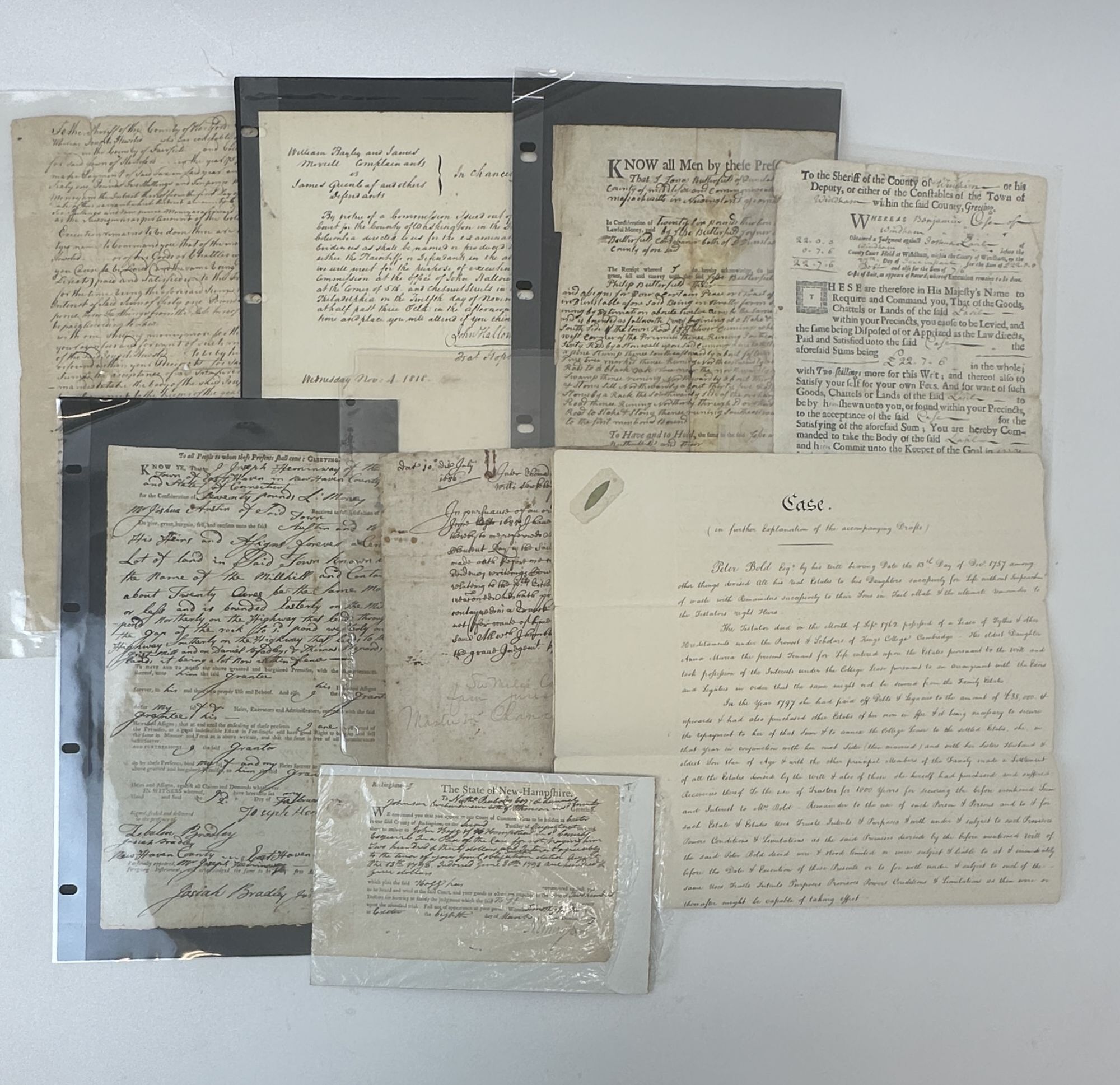 1403085 18th CENTURY LEGAL DOCUMENT LOT (x8) [Signed]. M. H Cooke, John Lawrence, F. Hopkinson, John Hallowell.