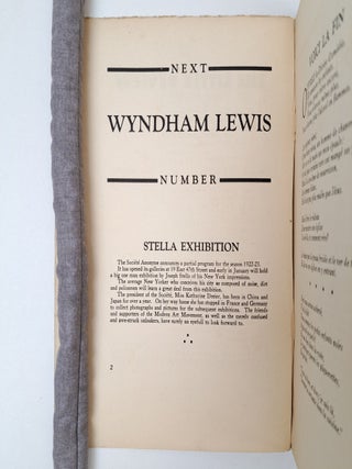 THE LITTLE REVIEW, QUARTERLY JOURNAL OF ART AND LETTERS; AUTUMN 1922