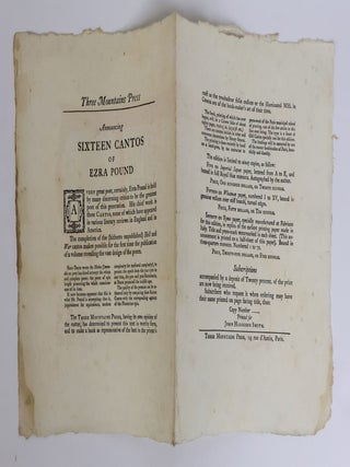 ANNOUNCING SIXTEEN CANTOS OF EZRA POUND