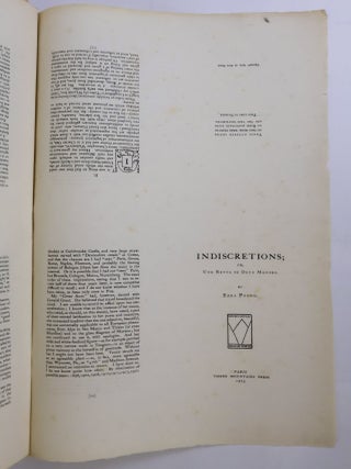 1403573 INDISCRETIONS; OR, UNE REVUE DE DEUX MONDES [Three sets of four unbound, uncut...